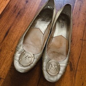 Michael Kors Gold Emblem Flats